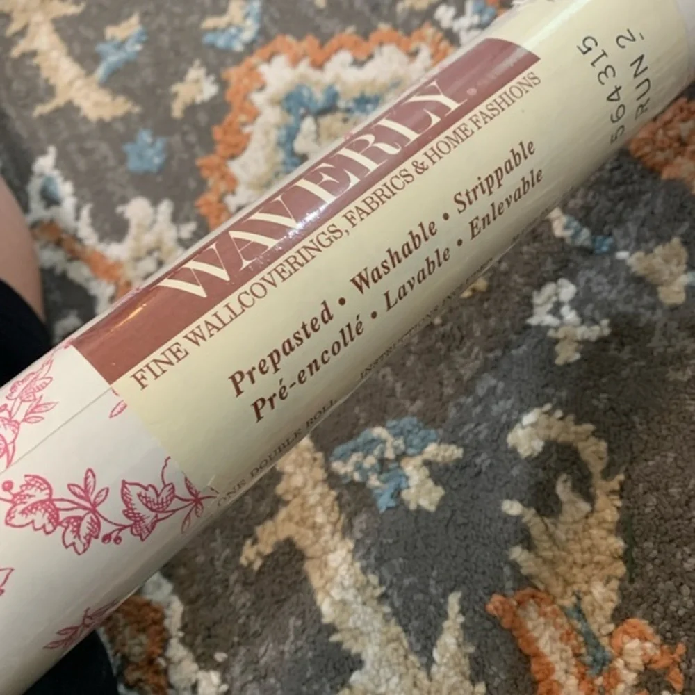 Sealed Double Roll Waverly Pre Pasted Wallpaper Floral Vintage‎ 60.75 sq…